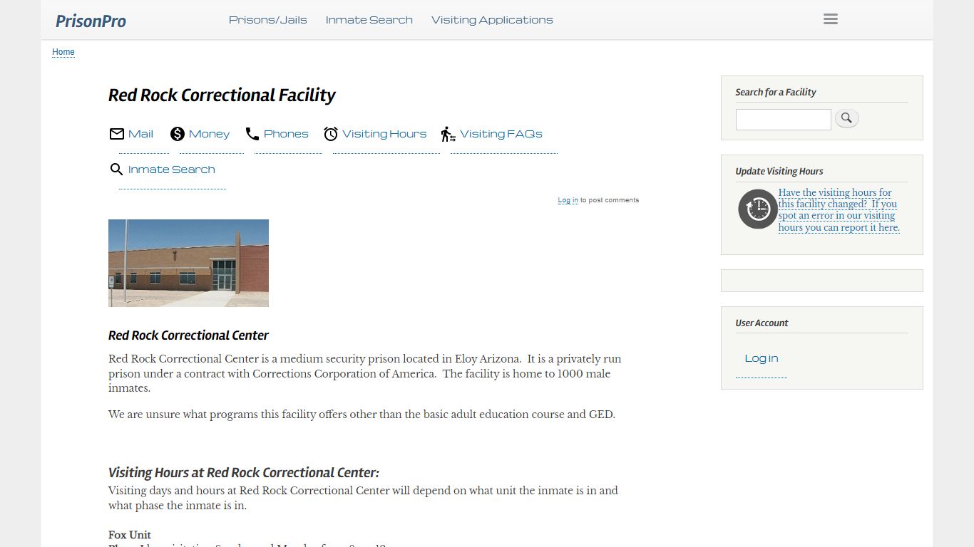 Red Rock Correctional Facility - PrisonPro